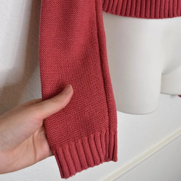 American Eagle Button Front Knit Cardigan Sz XS Cropped Pink Preppy Academia - Picture 8 of 15